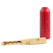 Разъем Банан винтовой Atlas Achromatic Gold Z Plug Screw, 4мм, красный